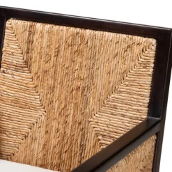 Kirkland's Home Dining Chairs-Abaca And Mahogany Dining Chair With Arms