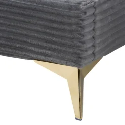 Kirkland's Home Beds & Headboards-Abba Velvet Ribbed Queen Bed Frame