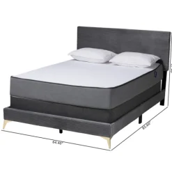 Kirkland's Home Beds & Headboards-Abba Velvet Ribbed Queen Bed Frame