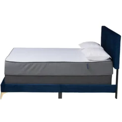 Kirkland's Home Beds & Headboards-Abba Velvet Ribbed Queen Bed Frame