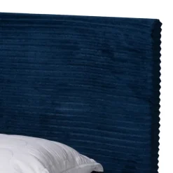 Kirkland's Home Beds & Headboards-Abba Velvet Ribbed Queen Bed Frame