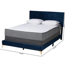 Kirkland's Home Beds & Headboards-Abba Velvet Ribbed Queen Bed Frame