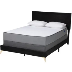 Kirkland's Home Beds & Headboards-Abba Velvet Ribbed Queen Bed Frame