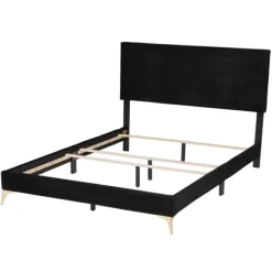 Kirkland's Home Beds & Headboards-Abba Velvet Ribbed Queen Bed Frame