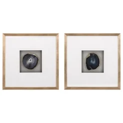 Kirkland's Home Wall Plaques-Agate Shadowbox Framed Wall Plaques, Set Of 2