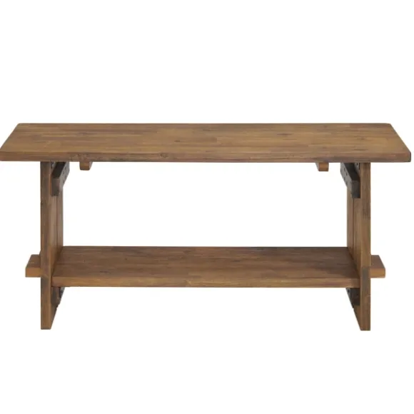 Kirkland's Home Benches & Ottomans-Aged Brown Acacia Wood Board Bench