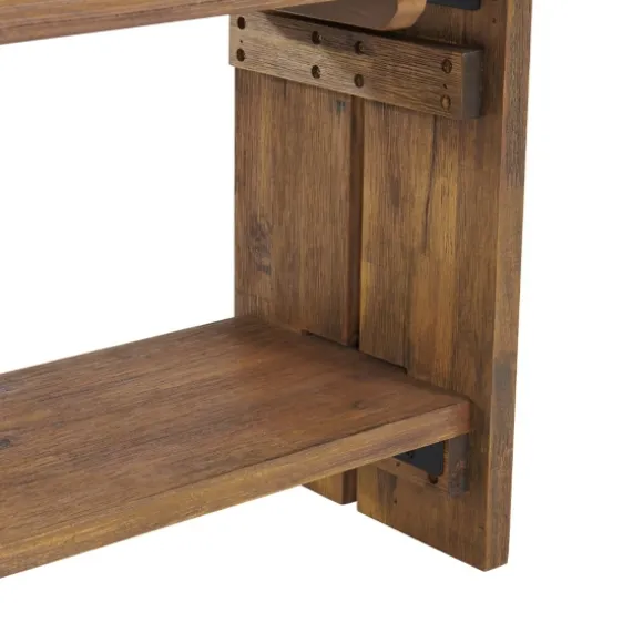 Kirkland's Home Benches & Ottomans-Aged Brown Acacia Wood Board Bench