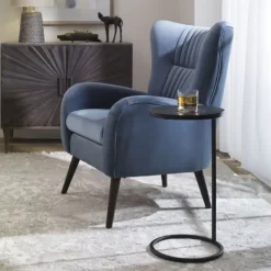 Kirkland's Home Accent & End Tables-Aged Metal Frame Slab Top Accent Table