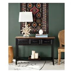 Kirkland's Home Console Tables-Ainsly Distressed Oak Top Console Table