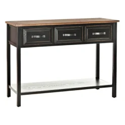 Kirkland's Home Console Tables-Ainsly Distressed Oak Top Console Table
