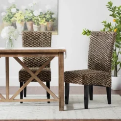 Kirkland's Home Dining Chairs-Alana Water Hyacinth Parson Chairs, Set Of 2