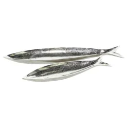 Kirkland's Home Decorative Trays-Aluminum Metallic Fish Trays, Set Of 2