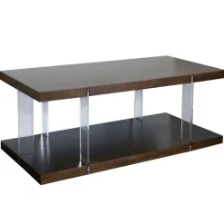 Kirkland's Home Coffee Tables-Amari Chestnut Acrylic Coffee Table