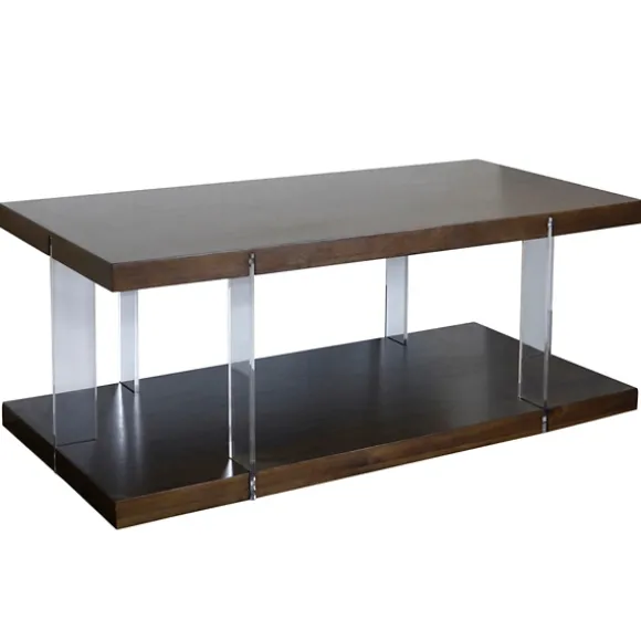 Kirkland's Home Coffee Tables-Amari Chestnut Acrylic Coffee Table