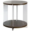 Kirkland's Home Accent & End Tables-Amari Chestnut Acrylic Side Table