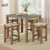 Kirkland's Home Dining Tables-Amber Wood And Faux Concrete Dining Table