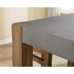 Kirkland's Home Dining Tables-Amber Wood And Faux Concrete Dining Table