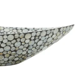 Kirkland's Home Decorative Trays-And Beige Mussel Shell Mother Of Pearl Tray