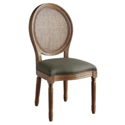 Kirkland's Home Dining Chairs-And Brown Cane Oval Back Dining Chair