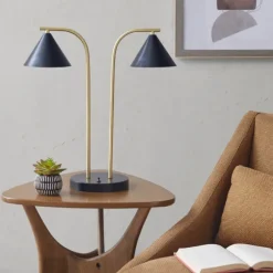 Kirkland's Home Table Lamps-And Gold Double Shade Table Lamp