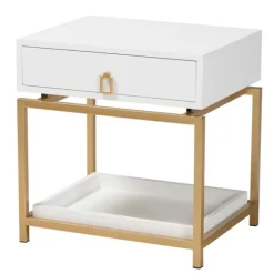 Kirkland's Home Nightstands-And Gold 1-Drawer Nightstand