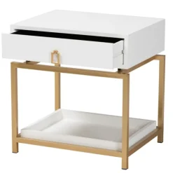 Kirkland's Home Nightstands-And Gold 1-Drawer Nightstand