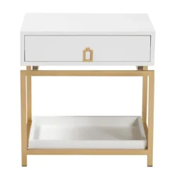Kirkland's Home Nightstands-And Gold 1-Drawer Nightstand
