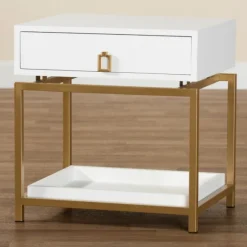 Kirkland's Home Nightstands-And Gold 1-Drawer Nightstand
