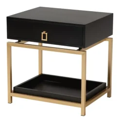 Kirkland's Home Nightstands-And Gold 1-Drawer Nightstand
