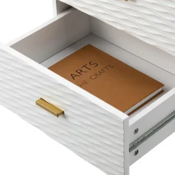 Kirkland's Home Nightstands-And Gold Wave Nightstand