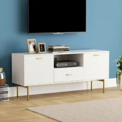 Kirkland's Home Tv Stands & Media Consoles-And Gold Wave Tv Stand