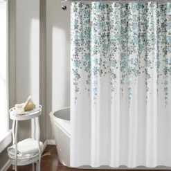 Kirkland's Home Shower Curtains-And Gray Weeping Flower Shower Curtain
