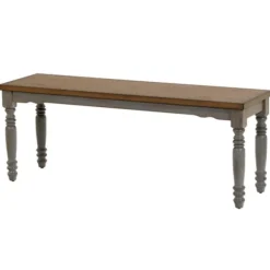 Kirkland's Home Dining Chairs-And Gray Wooden Dining Bench