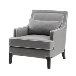 Kirkland's Home Accent Chairs-And Ivory Trim Upholstered Armchair