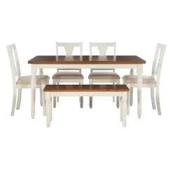 Kirkland's Home Dining Sets-And Light Brown Wood 6-Pc. Dining Set