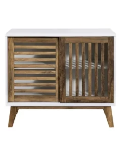 Kirkland's Home Console Tables-And Oak Sliding Slat Door Console Table