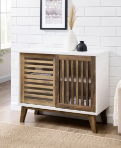 Kirkland's Home Console Tables-And Oak Sliding Slat Door Console Table