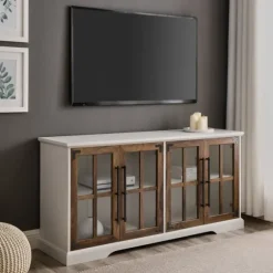 Kirkland's Home Tv Stands & Media Consoles-And Rustic Oak Glass Door Tv Stand