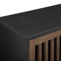 Kirkland's Home Console Tables-And Walnut Sliding Slat Door Console Table