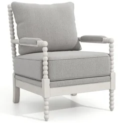 Kirkland's Home Accent Chairs-And White Beaded Frame Accent Chair