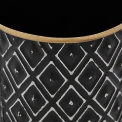 Kirkland's Home Decorative Bowls & Jars-And White Embossed Diamond Jars, Set Of 2