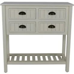 Kirkland's Home Console Tables-Antique Beadboard 4-Drawer Console Table