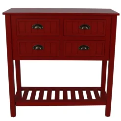 Kirkland's Home Console Tables-Antique Beadboard 4-Drawer Console Table