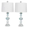 Kirkland's Home Table Lamps-Antique Blue Candlestick Table Lamps, Set Of 2