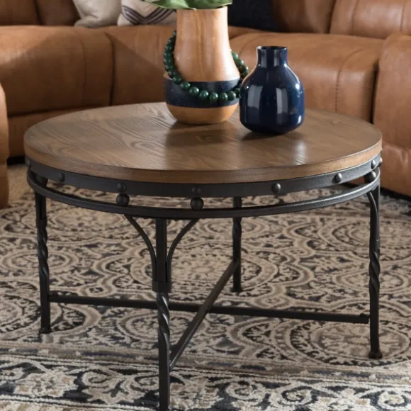Kirkland's Home Coffee Tables-Antique Bronze Round Coffee Table