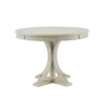 Kirkland's Home Dining Tables-Antique Cream Wood Pedestal Round Dining Table
