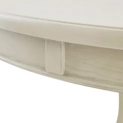 Kirkland's Home Dining Tables-Antique Cream Wood Pedestal Round Dining Table