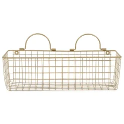 Kirkland's Home Wall Storage-Antique Gold 2-Pc. Long Wire Basket Set, 17 In.