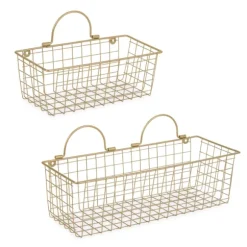 Kirkland's Home Wall Storage-Antique Gold 2-Pc. Wire Basket Set