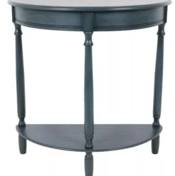 Kirkland's Home Console Tables-Antique Navy Half Round Console Table